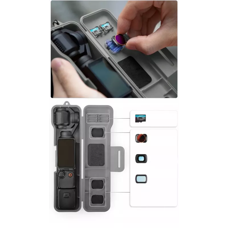 SUNNYLIFE harde draagkoffer voor DJI Osmo Pocket 3 en accessoires, zwart