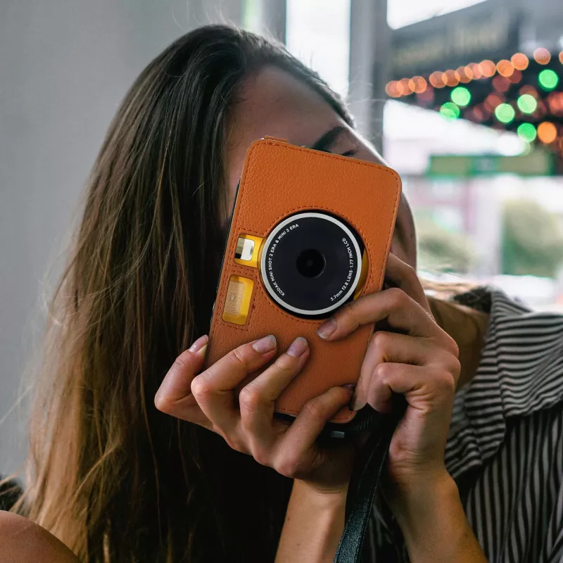 LOVEINSTANT cameratas voor Kodak Mini Shot 2 / Era MS200 - bruin