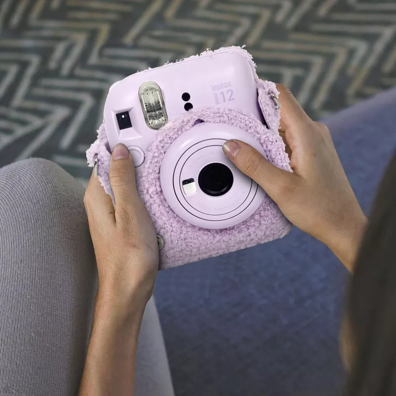 LOVEINSTANT pluche kittenhoes voor Fujifilm Instax Mini 12 - paars