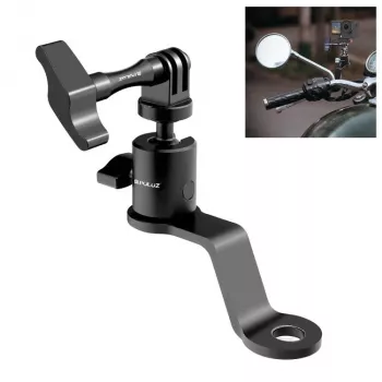 PULUZ spiegelhouder voor motor, quad, scooter, fiets - universele stuur- en spiegelarmhouder voor smartphone, actiecamera, GoPro - PU1056B