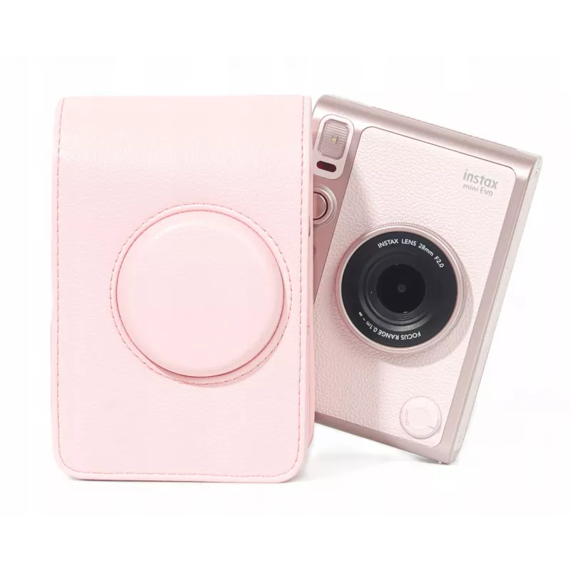 LOVEINSTANT case pouch bag cover voor Fujifilm Instax Mini Evo roze verticaal
