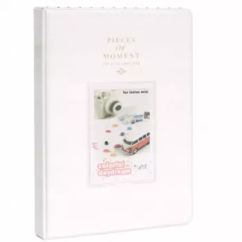 LOVEINSTANT fotoalbum voor 128 afdrukken voor Fujifilm Instax Mini 99 12 40 11 41 Evo LiPlay Link / wit