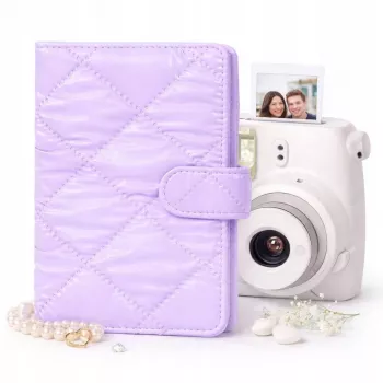 LOVEINSTANT fotoalbum voor 108 foto's compatibel met Fujifilm Instax Mini 12 40 11 9 8 7 Evo LiPlay Link, paars gewatteerd
