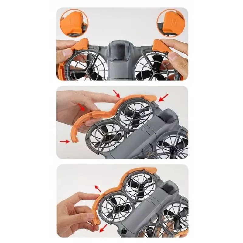 SUNNYLIFE propeller guard beschermhoes voor DJI Neo 2 drone - oranje (4-pack)