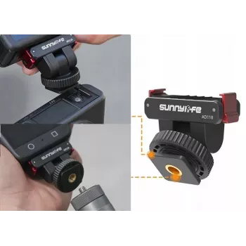 SUNNYLIFE magnetische quick release mount met koudapparaatstekker en 1/4 inch schroefdraad voor DJI Osmo Action 5 Pro / 4 / 3 / 2 - zwart