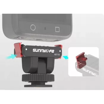 SUNNYLIFE magnetische quick release mount met koudapparaatstekker en 1/4 inch schroefdraad voor DJI Osmo Action 5 Pro / 4 / 3 / 2 - zwart