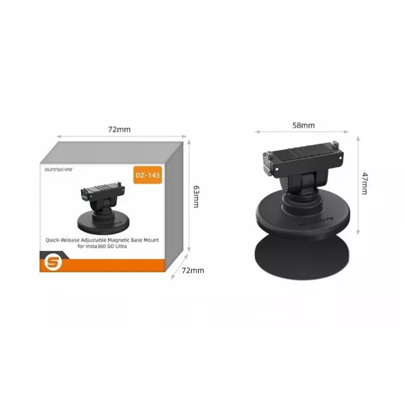 SUNNYLIFE Magnetische snelkoppeling met 1/4 inch basis voor Insta360 GO Ultra / Dz-143-d