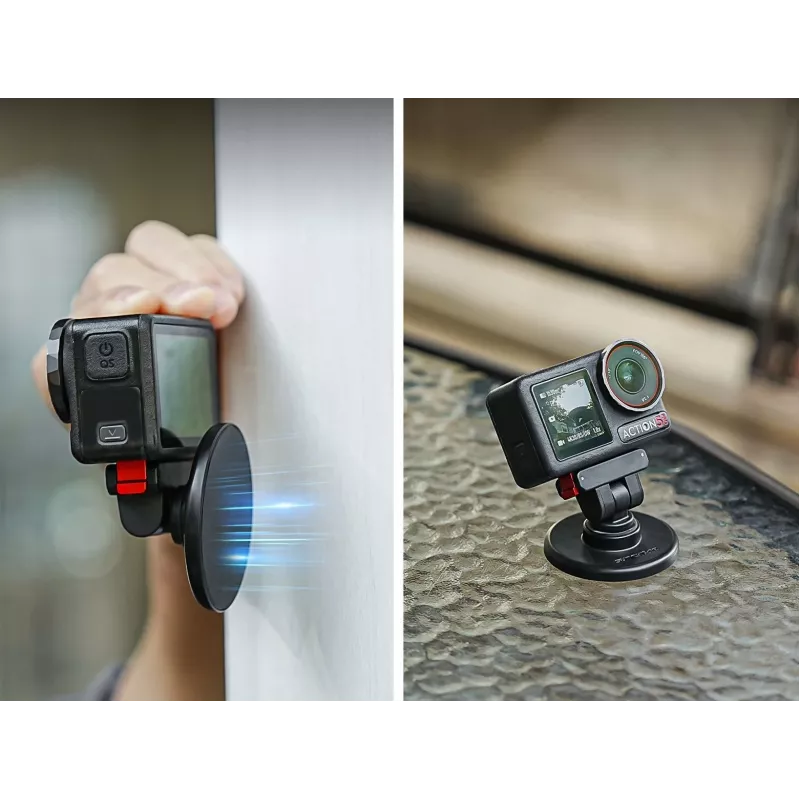 SUNNYLIFE magnetische quick release mount 1/4 inch basis voor DJI Osmo Action 5 Pro 4 3 2 / Insta360 - zwart