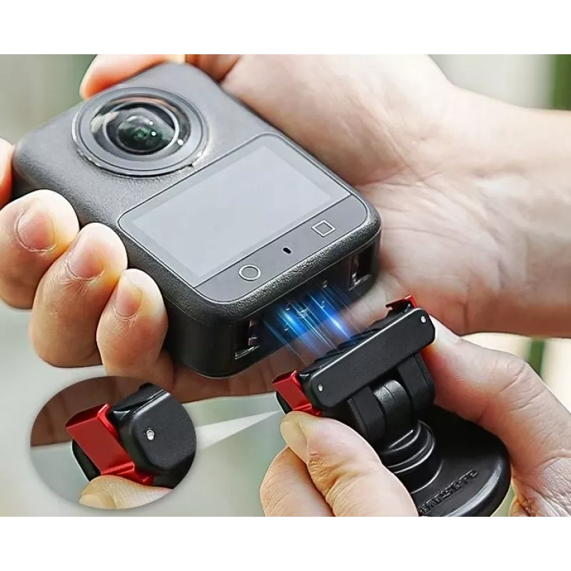 SUNNYLIFE magnetische quick release mount 1/4 inch basis voor DJI Osmo Action 5 Pro 4 3 2 / Insta360 - zwart