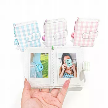 LOVEINSTANT Checkered Green pocket fotoalbum voor 28 Instax Mini & Zink prints