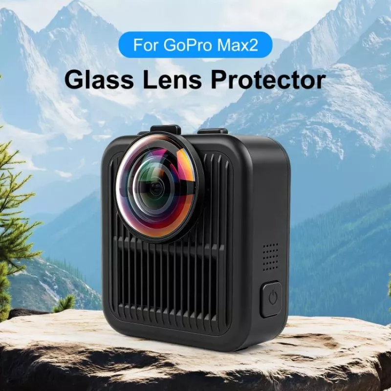 PULUZ 2x gehard glazen lensbeschermer voor GoPro Max 2 - zwart frame