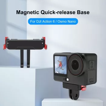 PULUZ magnetische snelkoppelingsmontageadapter voor DJI Osmo Action 6 / Nano / GoPro houder PU1070B