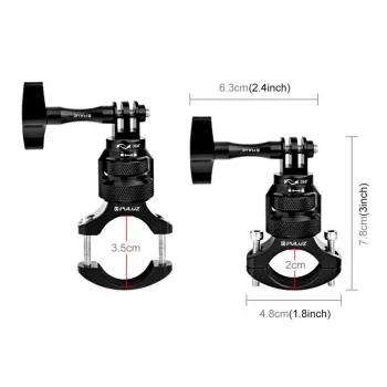 PULUZ PU796B 360° stuurbevestiging voor motor/fiets voor GoPro SJCAM Xiaomi DJI