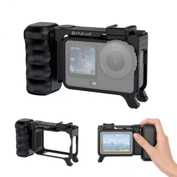 PULUZ framebevestiging + greep + koudeschoenadapter voor DJI Osmo Action 6 / PU1096B