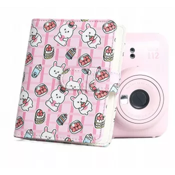 LOVEINSTANT fotoalbum 64 foto's voor Fujifilm Instax Mini 99 41 12 40 11 Evo LiPlay Link, Strawberry Rabbits Design