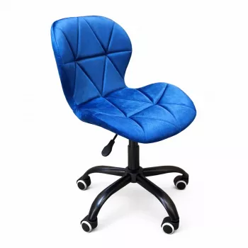 EXTRALINK bureaustoel fluweel blauw