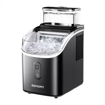 EUHOMY IM005 15kg ijsblokjesmachine (zwart) - compacte draagbare bullet-ijsmachine met zelfreiniging