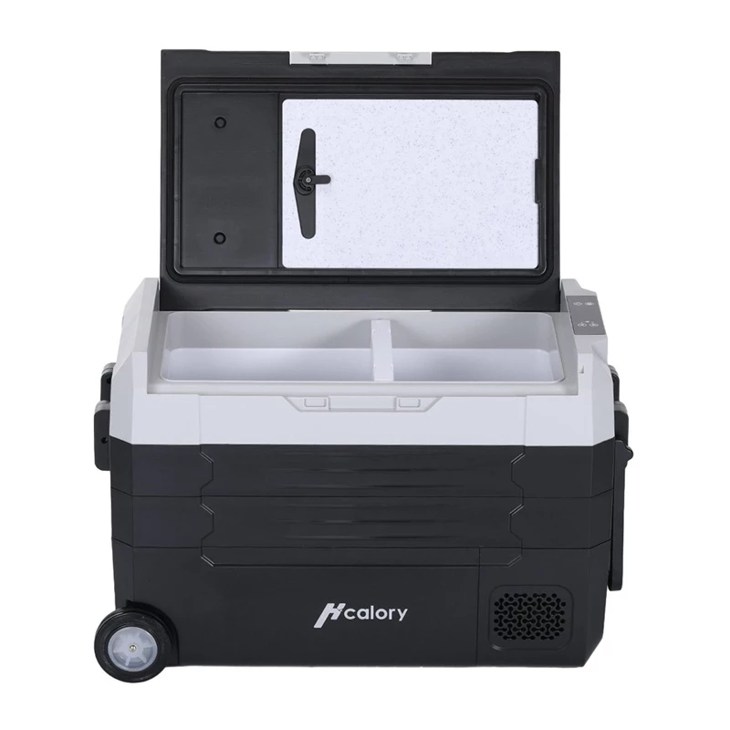 HCALORY D55M+ auto cooler met Bluetooth, 55L, compressor, -20°C tot +20°C, DC 12V/24V, AC 100-240V, zwart