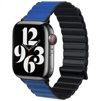 Beline Apple Watch Magnetic Pro band 42/44/45/49mm zwart/blauw