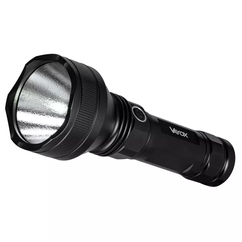 VAYOX VA0109 tactische accu-zaklamp, 1900 lm, 20 W, 5000 mAh, USB-C, IPX5