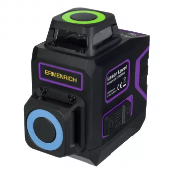 Ermenrich LV40 PRO laserwaterpas, groene straal, 2 lijnen, bereik 20 m