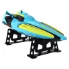 LEAN TOYS RC Waterboot 2.4G Geel-Turquoise Waterdichte Afstandsbediening