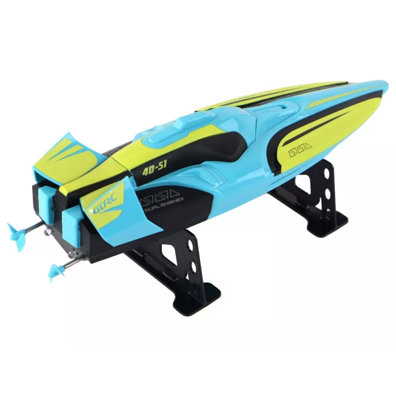 LEAN TOYS RC Waterboot 2.4G Geel-Turquoise Waterdichte Afstandsbediening