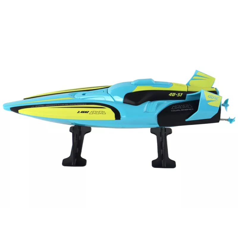 LEAN TOYS RC Waterboot 2.4G Geel-Turquoise Waterdichte Afstandsbediening