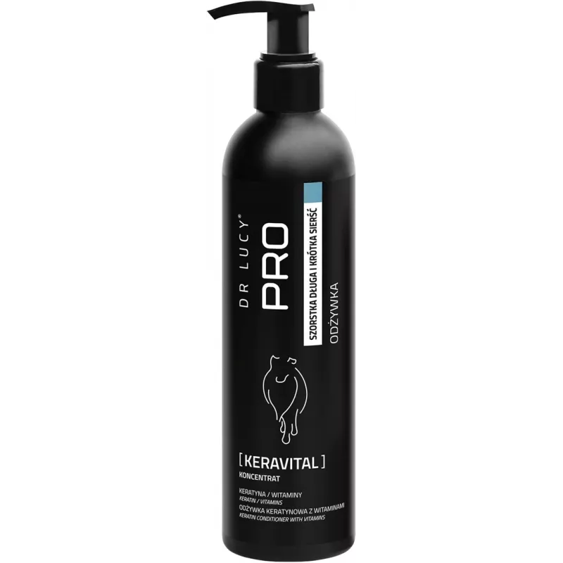 DR LUCY - PRO KERAVITAL 250 ML - KERATINE- EN VITAMINECONDITIONER VOOR HONDEN MET LANG, GROF HAAR