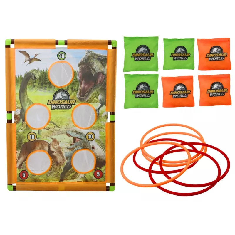 LEAN TOYS Arcadespel Bal Gooien Hoepel 2in1 Dinosaurus Bord