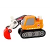 LEAN TOYS cartoon crawler graafmachine 3D houten puzzelkit - oranje