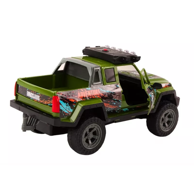 LEAN TOYS Off-Road Jachtwagen Hunter Dinosaurussen Lichten Geluiden Groen
