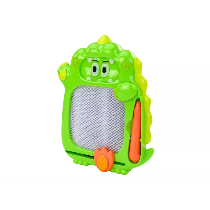 LEAN TOYS Tekenbord zakspel 2in1 groen dinosaurus