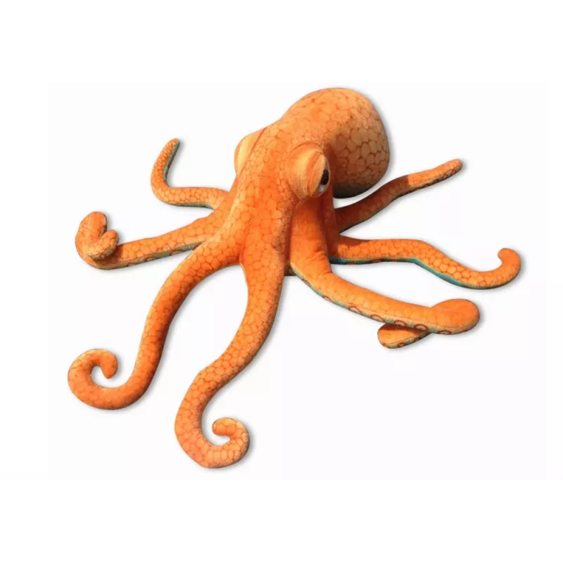 LEAN TOYS Pluchen octopus pluche mascotte oranje 55cm
