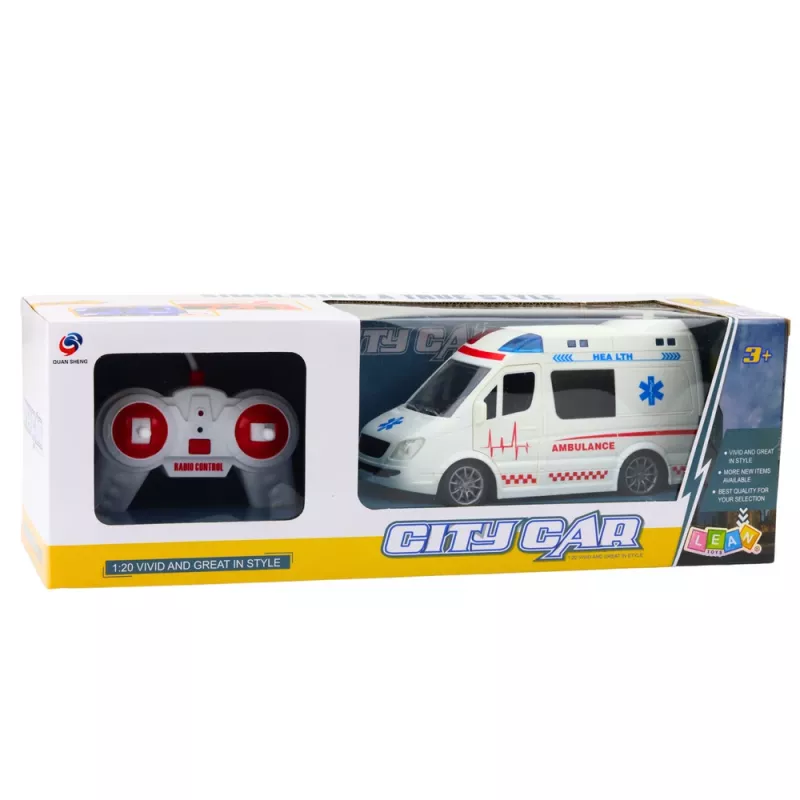 LEAN TOYS RC ambulance met licht en geluid 1:20 wit
