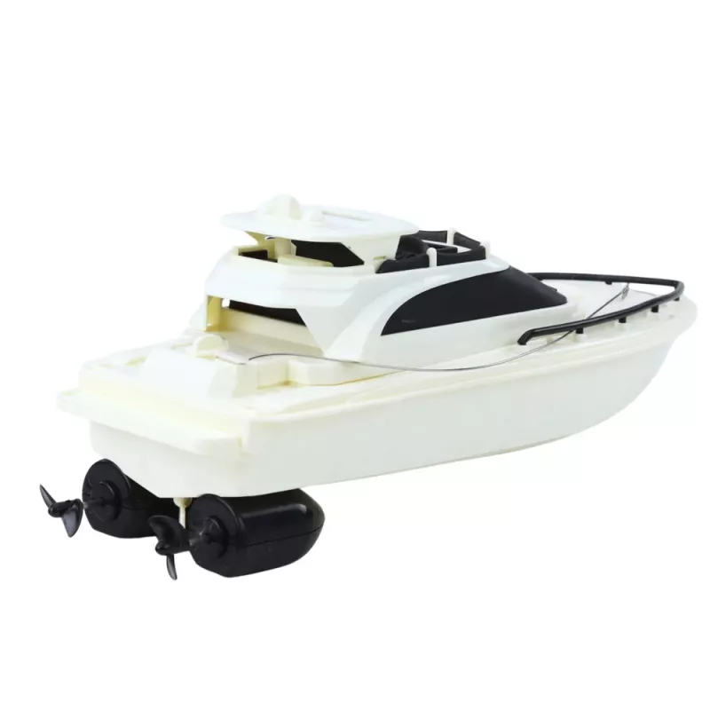 LEAN TOYS RC Motorboot op afstandsbediening, batterijbediend, zwart-wit