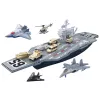 LEAN TOYS Groot militair vliegdekschip met straaljagers, tanks en voertuigen 70 cm