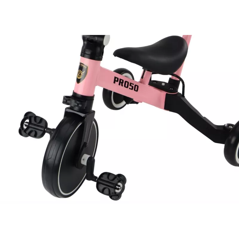 LEAN TRIKE PRO50 Driewieler met duwstang roze