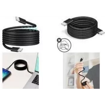 LogiLink CU0232 magnetische USB-C-naar-USB-C-kabel, USB 2.0, 100W, 1,5 m, zwart