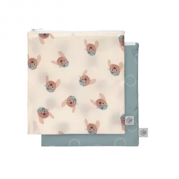 Lassig Snack Bag Set 2 stuks Tiny Team Doggy beige/bruin