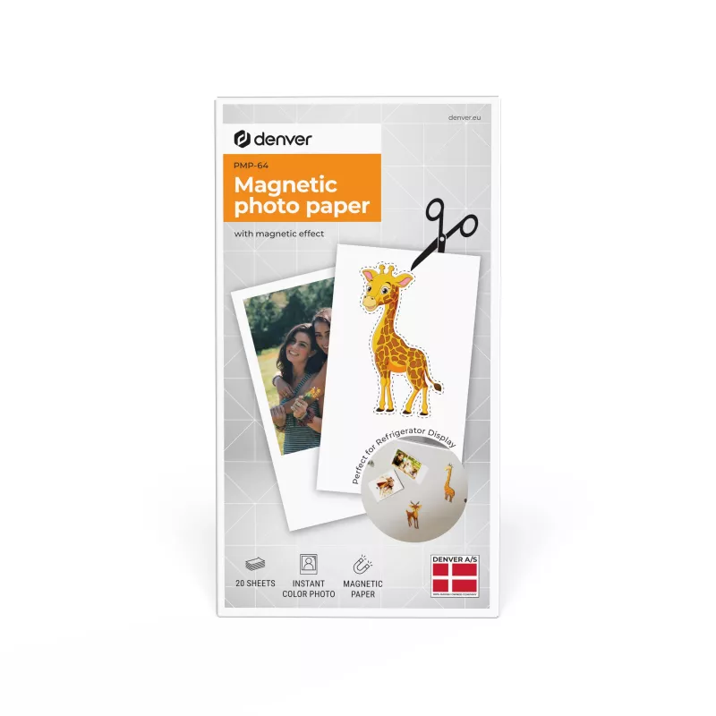 Denver PMP-64 magneetfotopapier voor MCP-6010 - 10 vel glanzend 2x3 inch