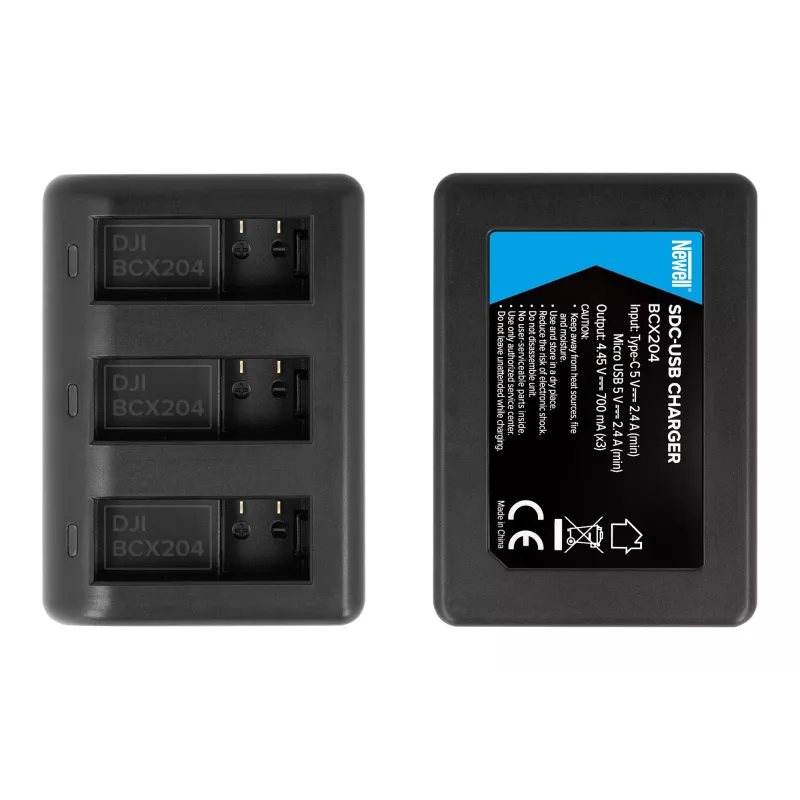 Newell SDC-USB Drie-kanaals Oplader voor DJI Osmo Action BCX204 Accu's