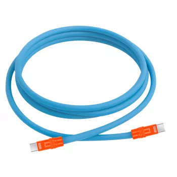 Newell USB-C naar USB-C kabel 100W, 2m, siliconen, blauw-oranje