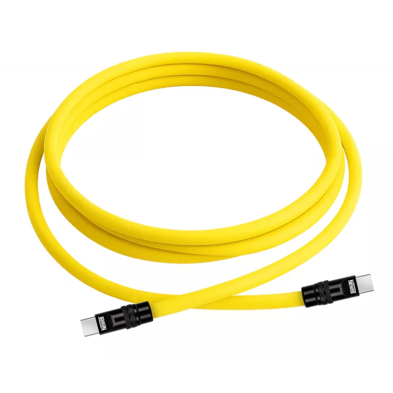 Newell USB-C naar USB-C kabel 100W, 2m, siliconen, geel-zwart