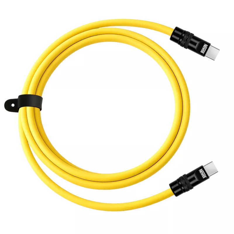 Newell USB-C naar USB-C kabel 100W, 2m, siliconen, geel-zwart