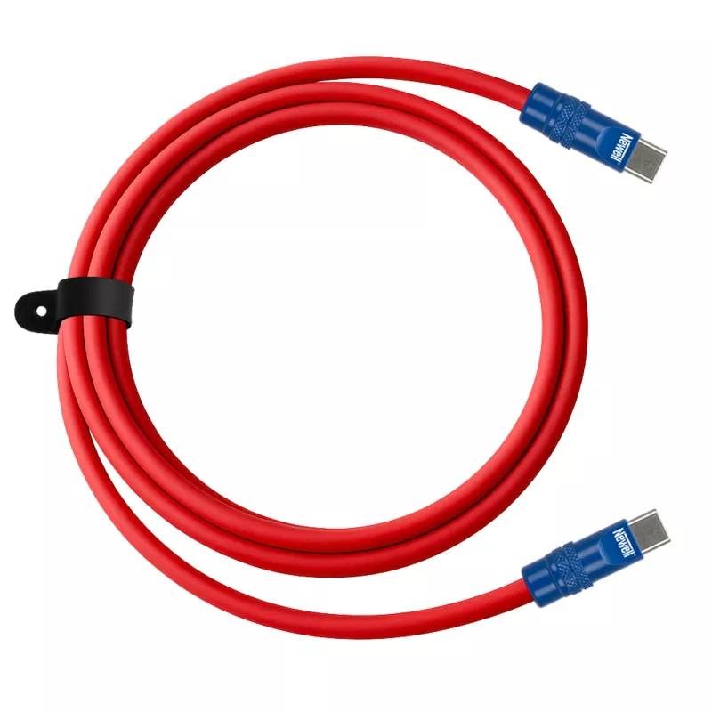Newell USB-C naar USB-C kabel 100W 2m siliconen rood-marineblauw