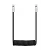 Newell USB-C naar USB-C kabel 100W 1,5m siliconen spiraalkabel zwart
