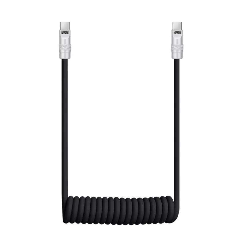 Newell USB-C naar USB-C kabel 100W 1,5m siliconen spiraalkabel zwart