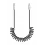Newell USB-C naar USB-C kabel 100W, 1,5m, siliconen, gewikkeld, grijs