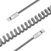 Newell USB-C naar USB-C kabel 100W, 1,5m, siliconen, gewikkeld, grijs